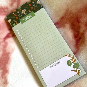 Wild Mushroom Grocery Notepad Notes Shopping List organizer listpad NWT Magnetic
